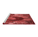 Sideview of Machine Washable Transitional Red Rug, wshpat3966rd