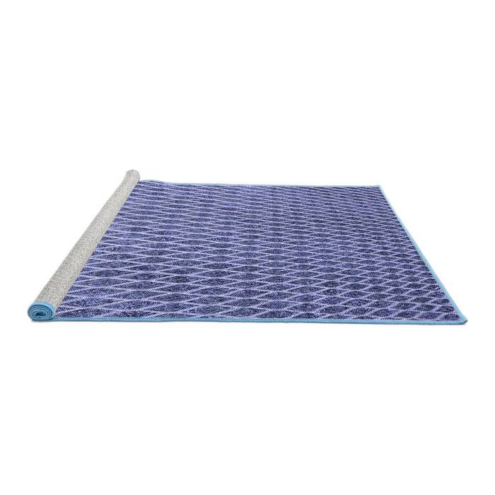 Sideview of Machine Washable Transitional Deep Periwinkle Purple Rug, wshpat3967blu