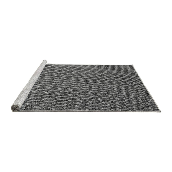 Sideview of Machine Washable Transitional Gunmetal Gray Rug, wshpat3967gry