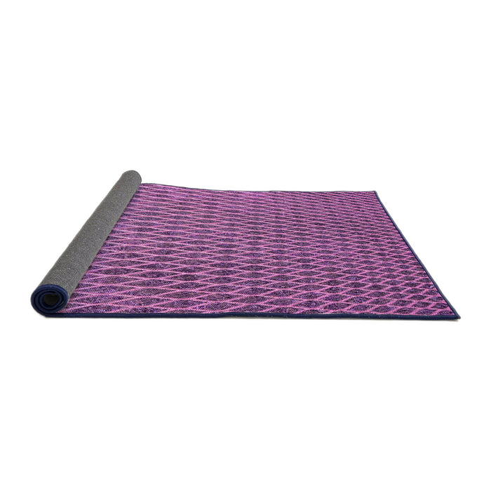 Thickness of Patterned Dark Magenta Purple Rug, pat3967pur
