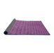 Thickness of Patterned Dark Magenta Purple Rug, pat3967pur
