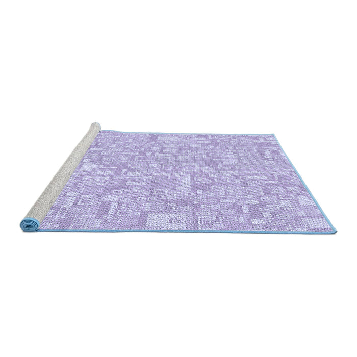 Sideview of Machine Washable Transitional Purple Mimosa Purple Rug, wshpat3968blu