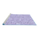 Sideview of Machine Washable Transitional Purple Mimosa Purple Rug, wshpat3968blu