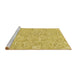 Sideview of Machine Washable Transitional Bright Gold Yellow Rug, wshpat3968brn