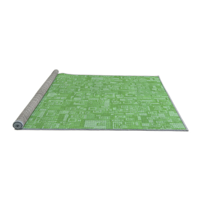 Sideview of Machine Washable Transitional Jade Green Rug, wshpat3968lblu