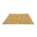 Sideview of Machine Washable Transitional Chrome Gold Yellow Rug, wshpat3968org