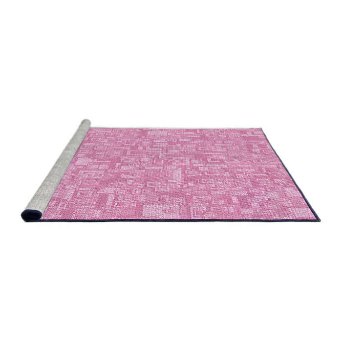 Sideview of Machine Washable Transitional Pastel Purple Pink Rug, wshpat3968pur