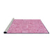 Sideview of Machine Washable Transitional Pastel Purple Pink Rug, wshpat3968pur