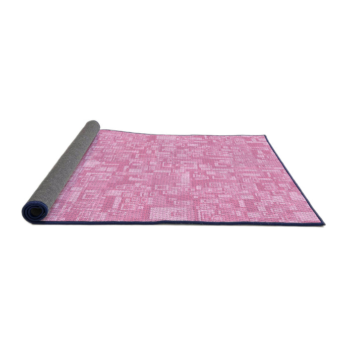 Thickness of Patterned Pastel Purple Pink Rug, pat3968pur
