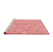 Sideview of Machine Washable Transitional Pastel Pink Rug, wshpat3968rd