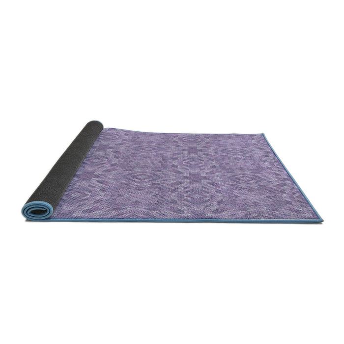 Thickness of Patterned Medium Purple Rug, pat3969blu