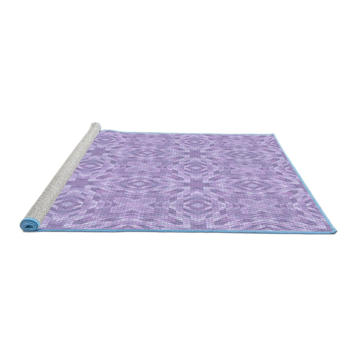Sideview of Machine Washable Transitional Medium Purple Rug, wshpat3969blu