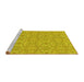 Sideview of Machine Washable Transitional Golden Yellow Rug, wshpat3969yw