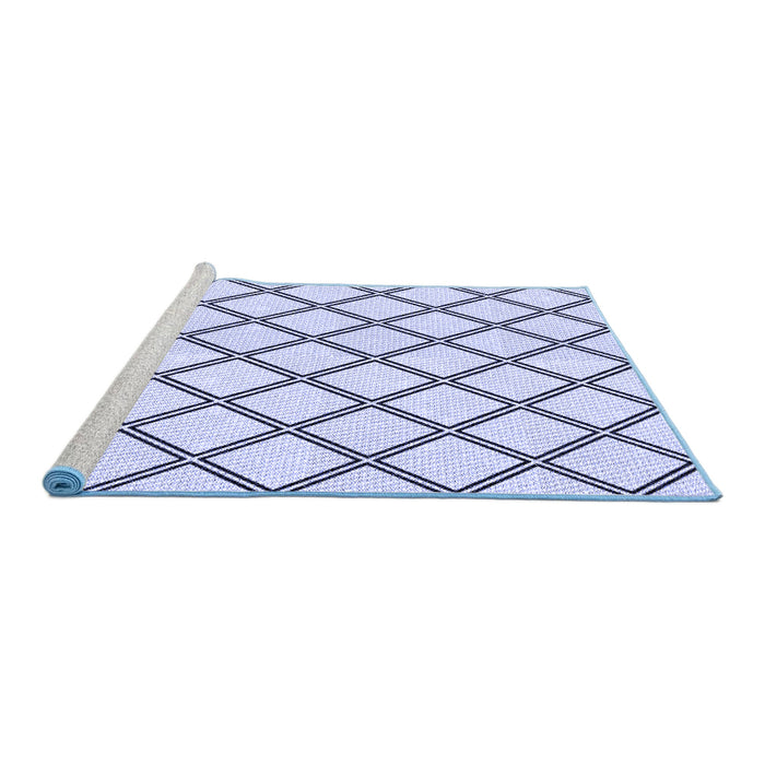 Sideview of Machine Washable Transitional Lavender Blue Rug, wshpat397blu