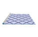 Sideview of Machine Washable Transitional Lavender Blue Rug, wshpat397blu