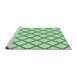 Sideview of Machine Washable Transitional Mint Green Rug, wshpat397grn