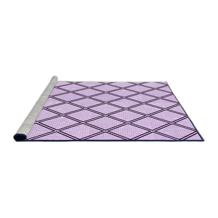Sideview of Machine Washable Transitional Purple Flower Purple Rug, wshpat397pur