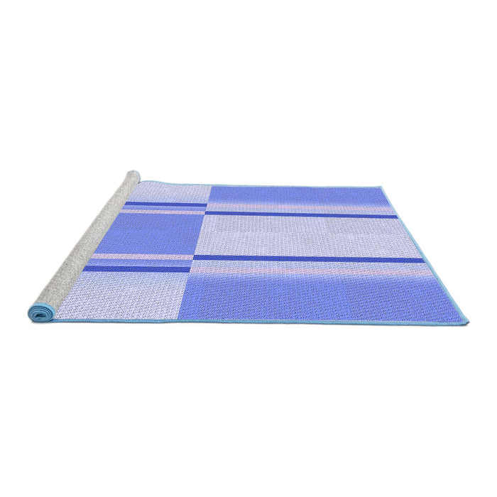 Sideview of Machine Washable Transitional Light Slate Blue Rug, wshpat3970blu