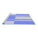 Sideview of Machine Washable Transitional Light Slate Blue Rug, wshpat3970blu