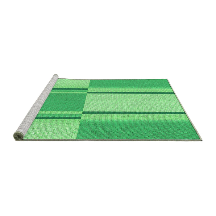 Sideview of Machine Washable Transitional Green Rug, wshpat3970grn
