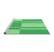 Sideview of Machine Washable Transitional Green Rug, wshpat3970grn