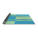 Thickness of Patterned Dark Turquoise Green Rug, pat3970lblu