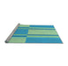 Sideview of Machine Washable Transitional Dark Turquoise Green Rug, wshpat3970lblu