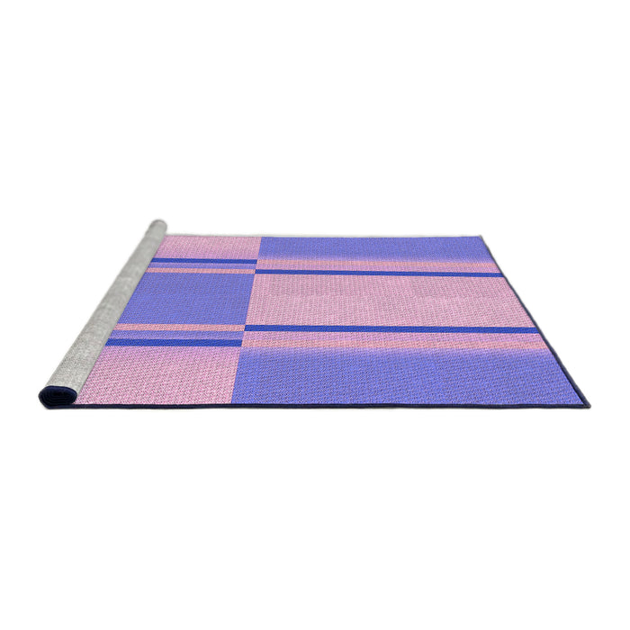 Sideview of Machine Washable Transitional Medium Slate Blue Rug, wshpat3970pur