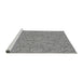 Sideview of Machine Washable Transitional Platinum Gray Rug, wshpat3971gry