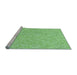 Sideview of Machine Washable Transitional Jade Green Rug, wshpat3971lblu