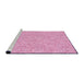 Sideview of Machine Washable Transitional Pastel Purple Pink Rug, wshpat3971pur