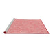 Sideview of Machine Washable Transitional Pastel Pink Rug, wshpat3971rd