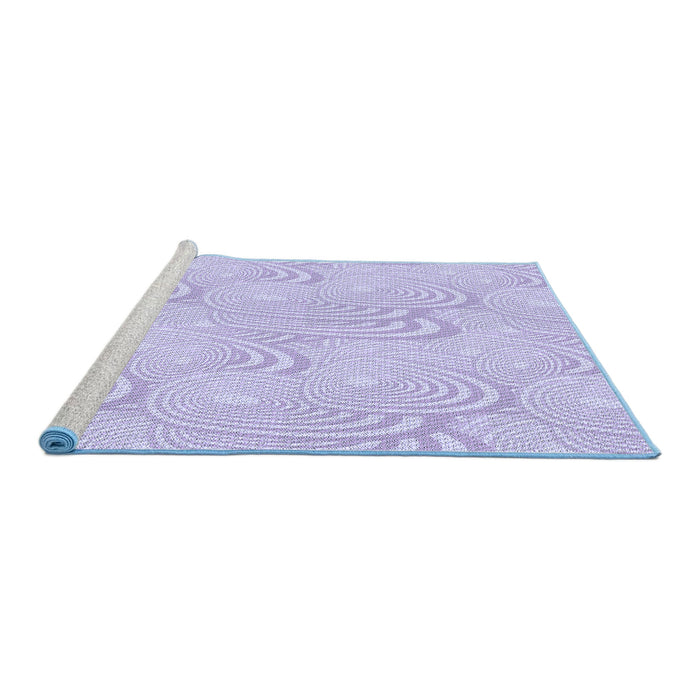Sideview of Machine Washable Transitional Purple Mimosa Purple Rug, wshpat3972blu