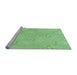 Sideview of Machine Washable Transitional Jade Green Rug, wshpat3972lblu