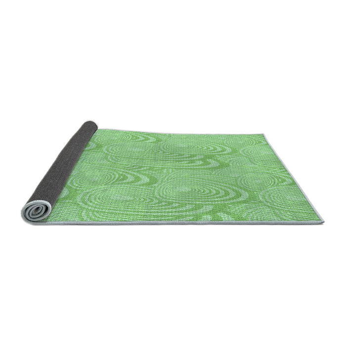 Thickness of Patterned Jade Green Rug, pat3972lblu
