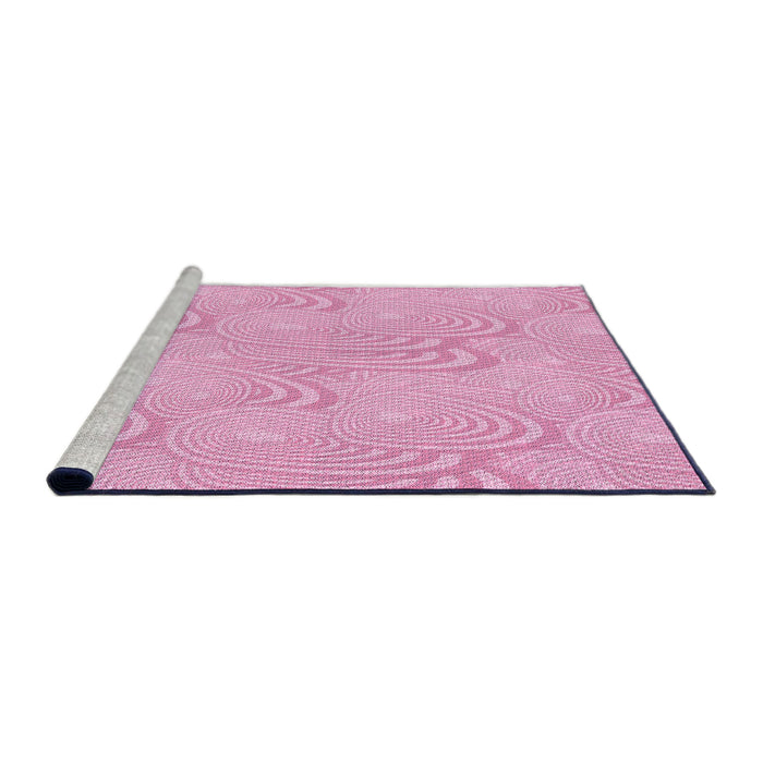 Sideview of Machine Washable Transitional Pastel Purple Pink Rug, wshpat3972pur