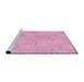 Sideview of Machine Washable Transitional Pastel Purple Pink Rug, wshpat3972pur