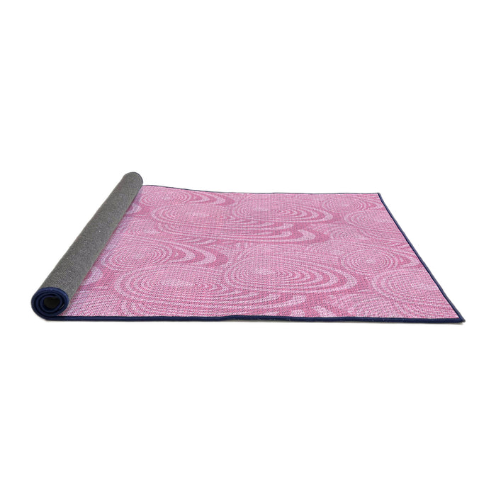 Thickness of Patterned Pastel Purple Pink Rug, pat3972pur