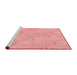 Sideview of Machine Washable Transitional Pink Rug, wshpat3972rd