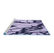 Sideview of Machine Washable Transitional Blue Rug, wshpat3973blu