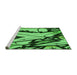Sideview of Machine Washable Transitional Deep Emerald Green Rug, wshpat3973grn