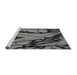 Sideview of Machine Washable Transitional Gunmetal Gray Rug, wshpat3973gry