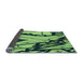 Thickness of Patterned Dark Slate Grey Green Rug, pat3973lblu