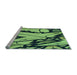 Sideview of Machine Washable Transitional Dark Slate Grey Green Rug, wshpat3973lblu