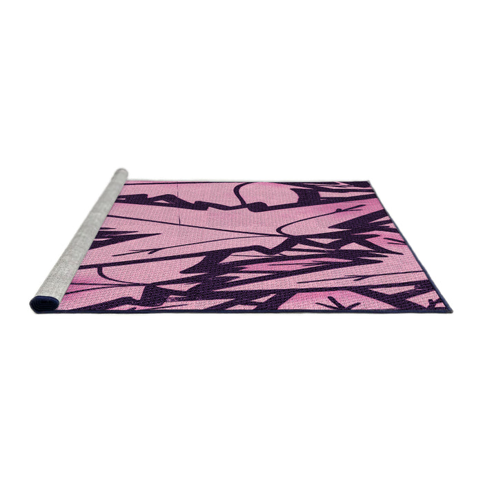 Sideview of Machine Washable Transitional Purple Rug, wshpat3973pur