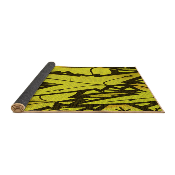 Thickness of Patterned Golden Yellow Rug, pat3973yw