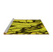 Sideview of Machine Washable Transitional Golden Yellow Rug, wshpat3973yw