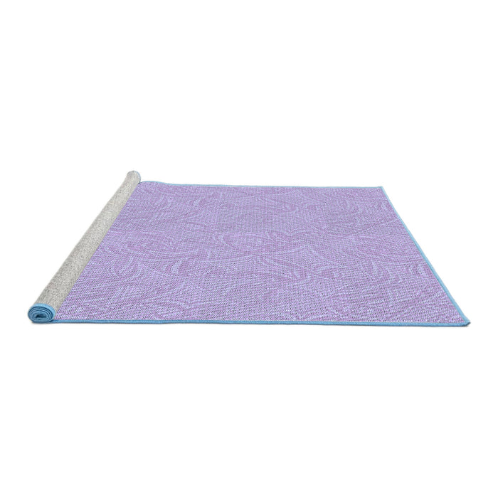 Sideview of Machine Washable Transitional Purple Mimosa Purple Rug, wshpat3974blu