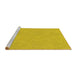 Sideview of Machine Washable Transitional Golden Yellow Rug, wshpat3974yw
