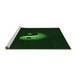 Sideview of Machine Washable Transitional Deep Emerald Green Rug, wshpat3975grn